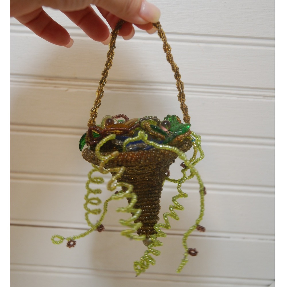 Tussie Mussie Nosegay Posy Glass beaded‎ floral Bouquet mini